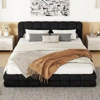 Letto matrimoniale imbottito a piattaforma per camera da letto