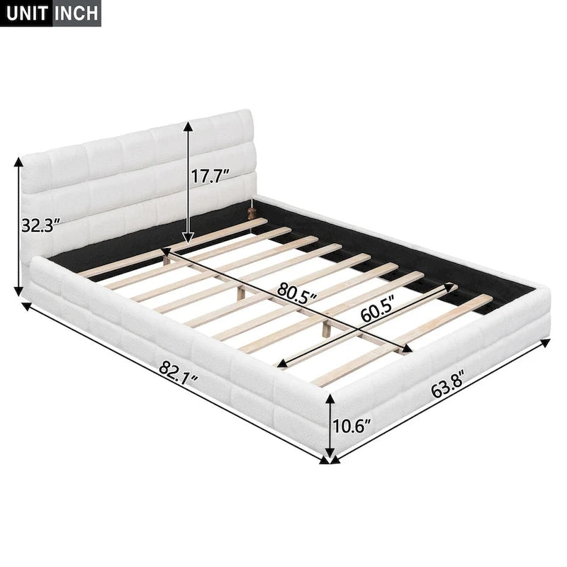 Letto matrimoniale imbottito a piattaforma per camera da letto