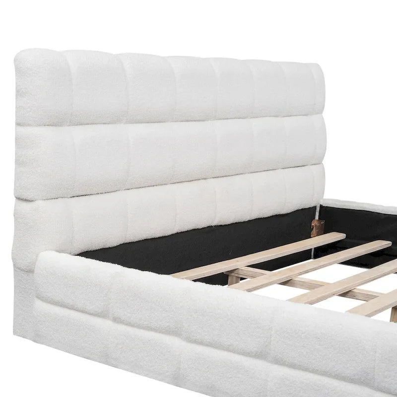 Letto matrimoniale imbottito a piattaforma per camera da letto