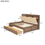 Divano letto in legno a grandezza naturale con porte USB e cassetti