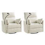 Poltrona reclinabile girevole dondolante Power Rocking per cameretta con porte USB e supporto telefono 38.5"W
