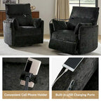 Poltrona reclinabile girevole dondolante Power Rocking per cameretta con porte USB e supporto telefono 38.5"W