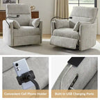 Poltrona reclinabile girevole dondolante Power Rocking per cameretta con porte USB e supporto telefono 38.5"W