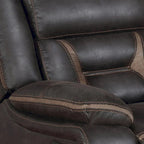Poltrona reclinabile manuale Jake da 104 cm con scorrimento, imbottitura trapuntata, similpelle marrone scuro