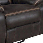 Poltrona reclinabile manuale Jake da 104 cm con scorrimento, imbottitura trapuntata, similpelle marrone scuro