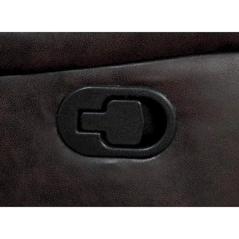Poltrona reclinabile manuale Jake da 104 cm con scorrimento, imbottitura trapuntata, similpelle marrone scuro