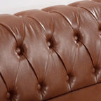 Divano Chesterfield a 3 posti con braccioli arrotolati in PU da 84,65".