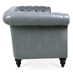 Divano Chesterfield a 3 posti con braccioli arrotolati in PU da 84,65".