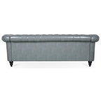 Divano Chesterfield a 3 posti con braccioli arrotolati in PU da 84,65".