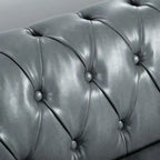 Divano Chesterfield a 3 posti con braccioli arrotolati in PU da 84,65".