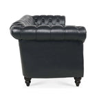 Divano Chesterfield a 3 posti con braccioli arrotolati in PU da 84,65".