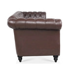Divano Chesterfield a 3 posti con braccioli arrotolati in PU da 84,65".