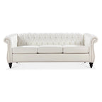 Divano Chesterfield a 3 posti con braccioli arrotolati in PU da 84,65".