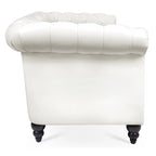 Divano Chesterfield a 3 posti con braccioli arrotolati in PU da 84,65".