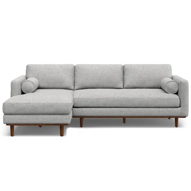 Divano Sezionale a L Moderno Metà Secolo con Chaise, 259 cm, Lato Sinistro