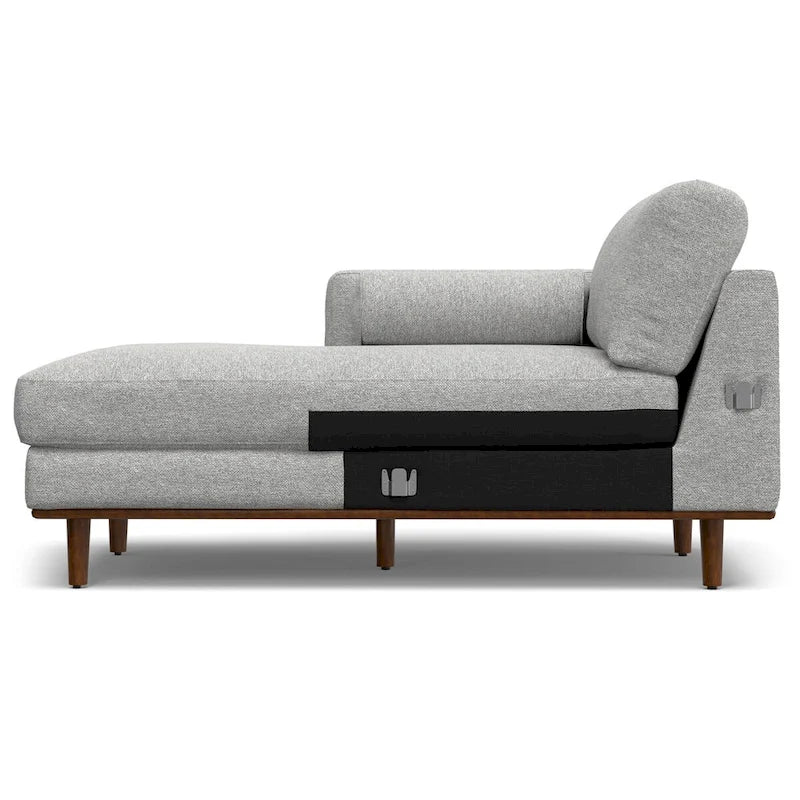 Divano Sezionale a L Moderno Metà Secolo con Chaise, 259 cm, Lato Sinistro