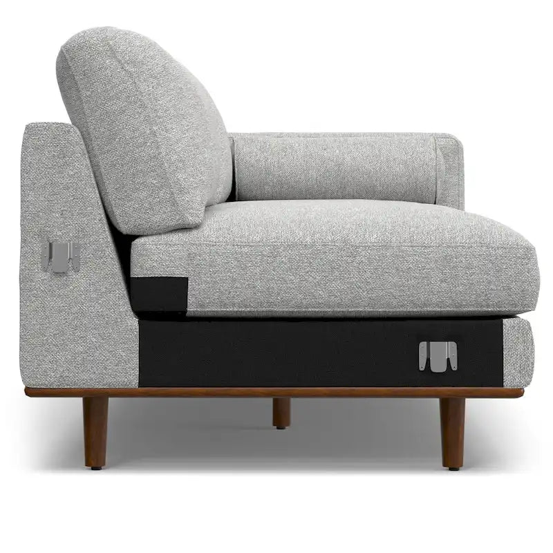 Divano Sezionale a L Moderno Metà Secolo con Chaise, 259 cm, Lato Sinistro