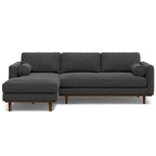 Divano Sezionale a L Moderno Metà Secolo con Chaise, 259 cm, Lato Sinistro