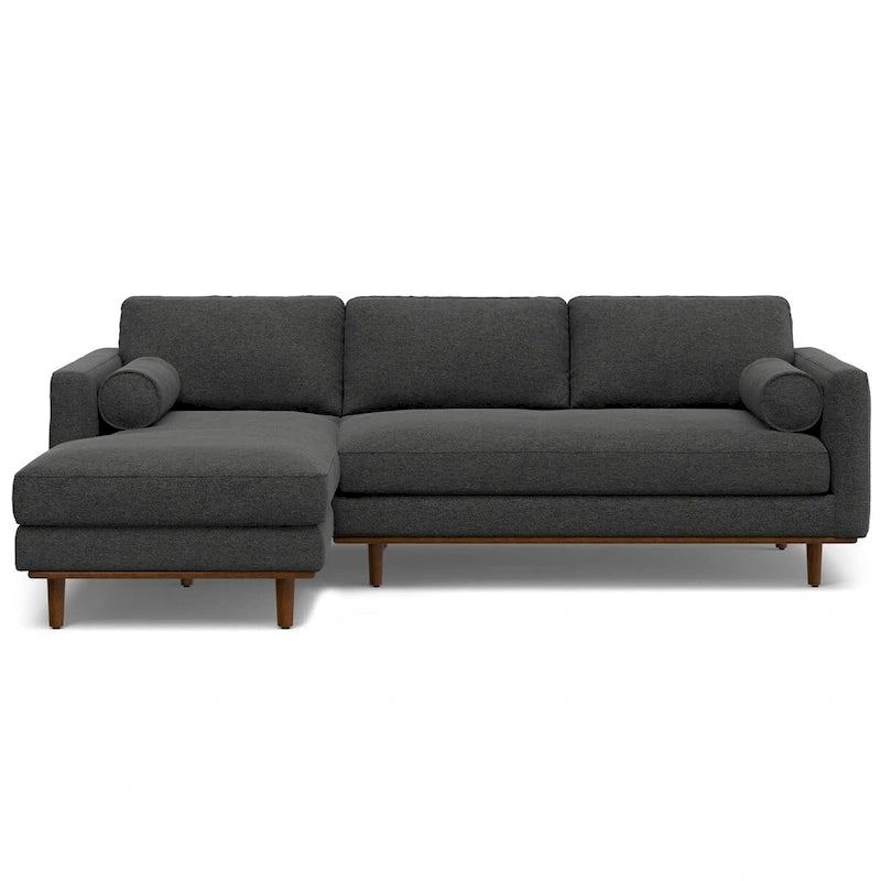 Divano Sezionale a L Moderno Metà Secolo con Chaise, 259 cm, Lato Sinistro