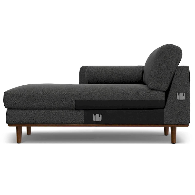 Divano Sezionale a L Moderno Metà Secolo con Chaise, 259 cm, Lato Sinistro