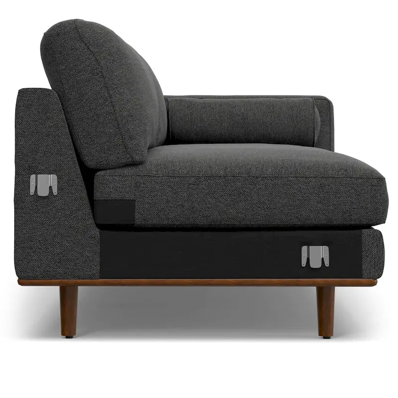 Divano Sezionale a L Moderno Metà Secolo con Chaise, 259 cm, Lato Sinistro