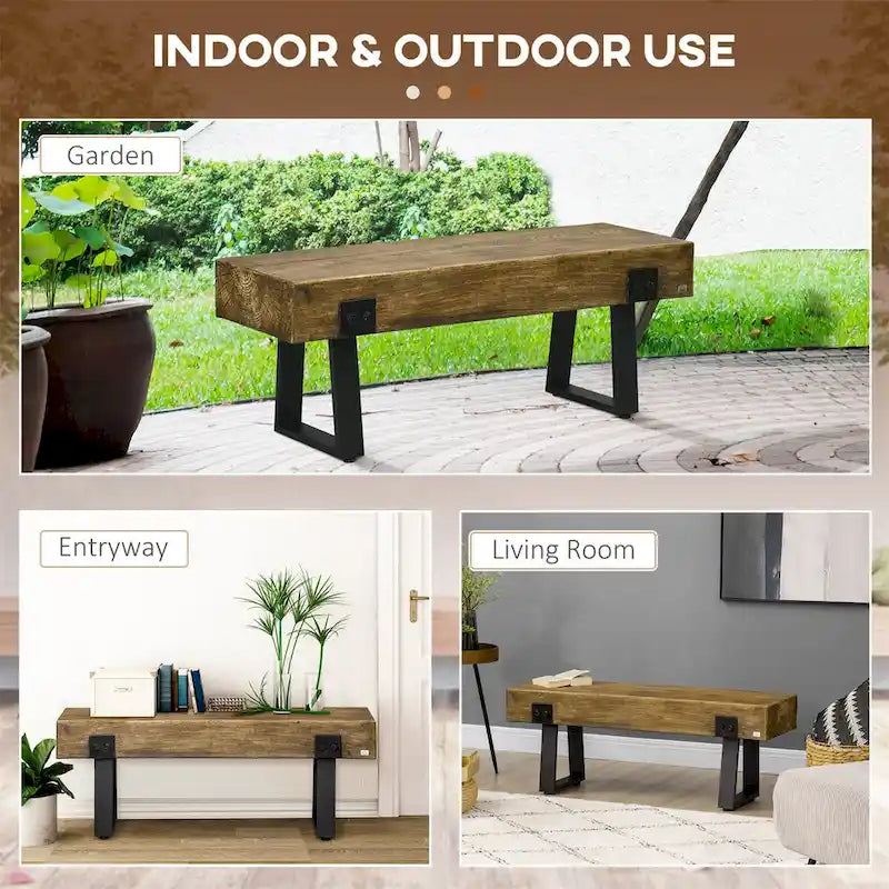 Panca da giardino con gambe in metallo