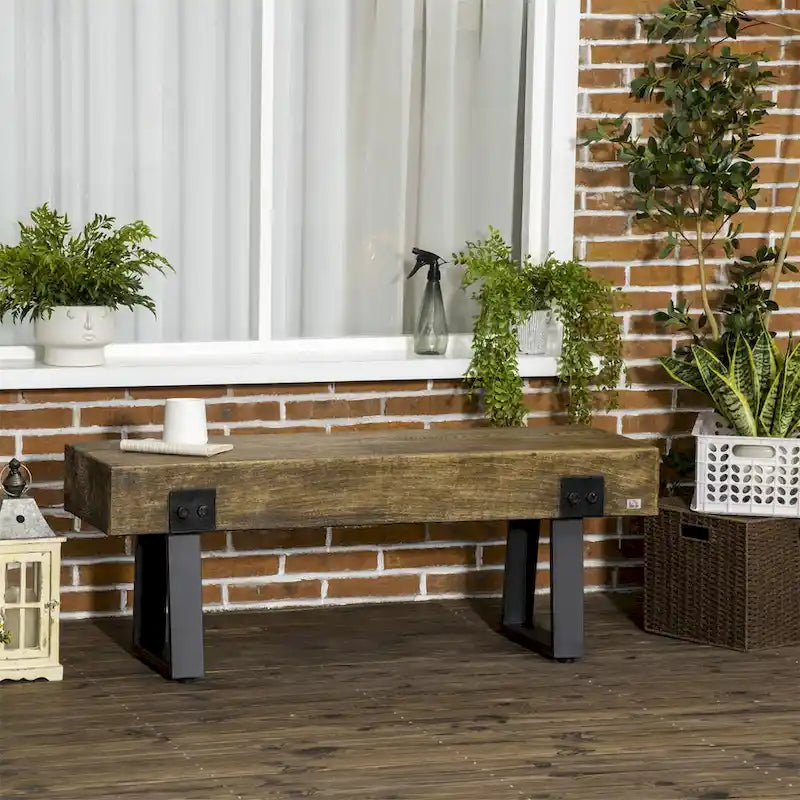Panca da giardino con gambe in metallo