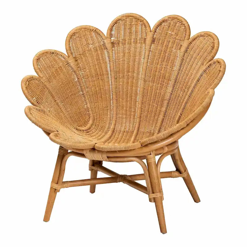 Sedia accento floreale in rattan Bohémien Honey