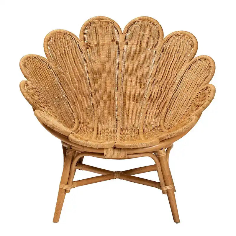 Sedia accento floreale in rattan Bohémien Honey