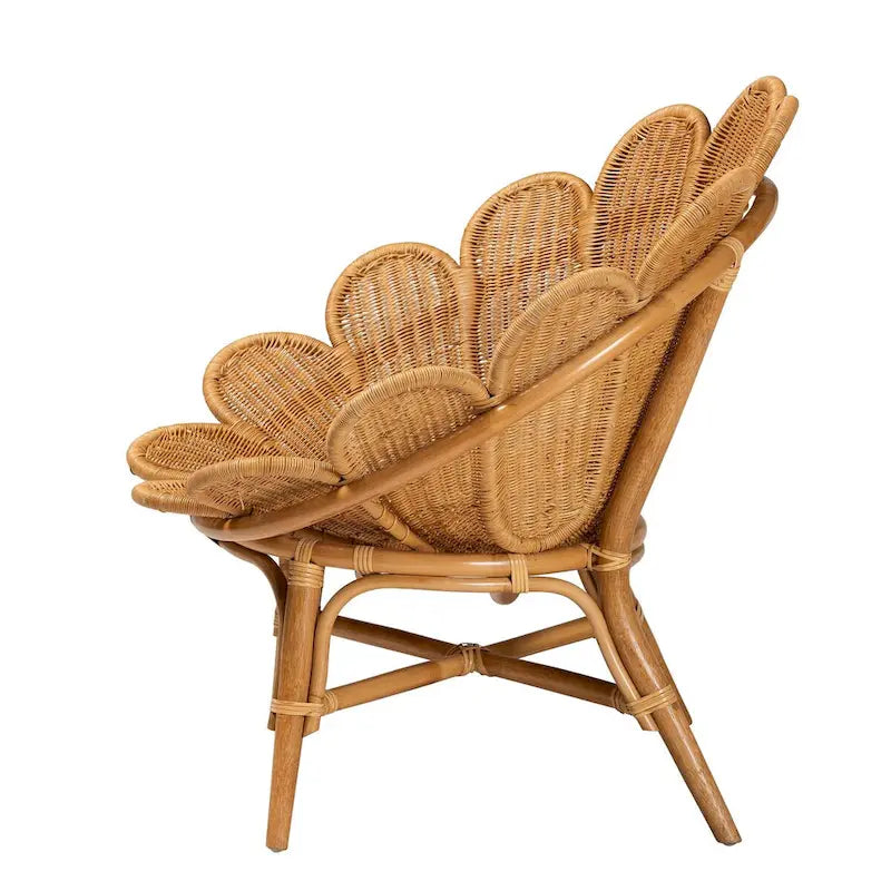 Sedia accento floreale in rattan Bohémien Honey