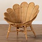 Sedia accento floreale in rattan Bohémien Honey